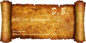 Dürr Barbara névjegykártya