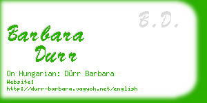 barbara durr business card